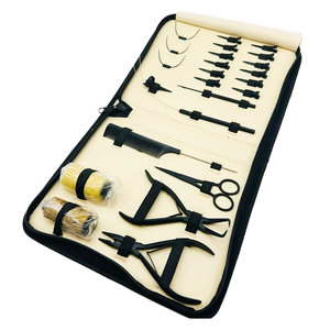 Professional High Quality Stainless Steel Hair Extension <b>Tools</b> <b>Kit</b> 2 Hole Crimping Plier 12pcs Clips Parting <b>Tool</b> <b>Mini</b> - Product Image 4