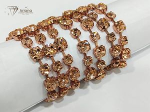 Cadena de Cristal con Pedrería ARIANA Premium en Oro Rosa, Negro, Rosa, Blanco y Morado para Prendas, Zapatos, Bolsos y Manualidades - Product Image 2