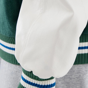 Factory Custom Wool Letterman <b>Baseball</b> <b>Jacket</b> Stand Collar and Front Logo Eco-Friendly Woolen Unisex Varsity <b>Jackets</b> - Product Image 6