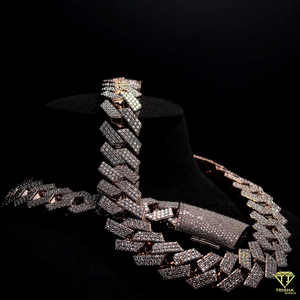 Mens Unique Cuban Link <b>Chain</b> <b>Ice</b> <b>Out</b> VVS Moissanite Diamond with 925 Sterling Silver Luxury Hip Hop Necklace - Product Image 4