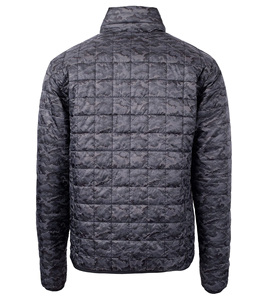 Daizen Star Men's Gray Puffer Jacket Stand Collar Zipper Closure Windproof Winter Casual Polyester Filling - Product Image 6