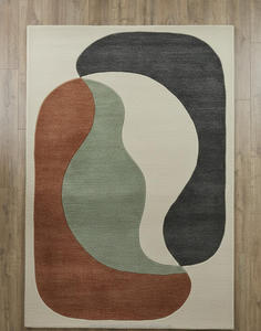 Luxury Modern Handtufted Wool Rug Anti-Slip Cotton Backing Geometric Pattern <b>Thick</b> Pile-Customizable for Living Rooms Bedrooms - Product Image 3