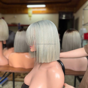 Pelucas de Cabello Humano al por Mayor, Cabello Virgen Vietnamita Liso Natural, Productos Capilares Sedosos y Suaves, Peluca Bob con Frente de Encaje - Product Image 3