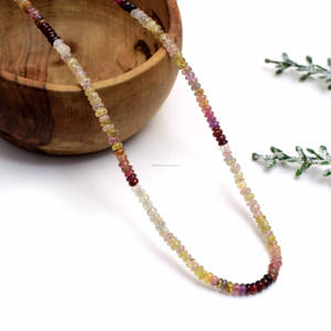 Multi Umba Sapphire Smooth Rondelle Shape 5-6mm 16 Inches Strand Gemstone Beads Third Party Certified Use Making Jewelry - Product Image 2