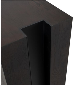 Modern Teak Pedestal <b>Console</b> <b>Table</b> <b>Narrow</b> Entryway Living Room Hallway Dark Brown - Product Image 4
