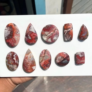 พลอยอะเกตธรรมชาติลายสวยงาม ขัดเงาด้วยมือ รูปทรงคาโบชอง รับรองโดยบุคคลที่สาม แท้ 100% เหมาะสำหรับทำเครื่องประดับ - Product Image 2