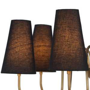 Modern Brass Ceiling <b>Light</b> With Brown Fabric Shades Geometric Design Indoor Fixture Living Room Home Decor - Product Image 4
