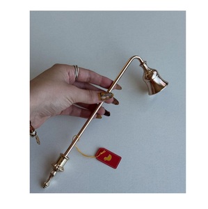 hand finished metal candle snuffer extended reach flame cover tool for sootless candle care and modern homes - Product Image 5