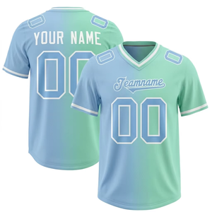 Custom American Football Jersey V-Neck Gradient Color Sublimated Print Breathable Polyester Unisex Adult Teamname 00 - Product Image 1