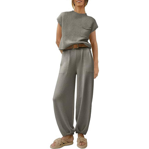 <b>Top</b> Quality Fashionable Trending Products New Arrivals Women Drop Shoulder Solid Crop <b>Top</b> & Track <b>Shorts</b> 2 Piece <b>Short</b> <b>Set</b> 2026 - Product Image 6