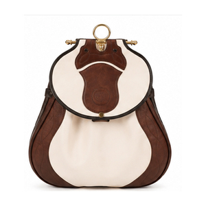 Custom Made Leather Falconry Bag Luggage Gold Hardware Brown And Cream Color Luxury Design Durable Outdoor Use Falconry Bag - Product Image 1