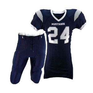 Conjunto de Camiseta de Fútbol Estampada Mustangs 24 Azul Marino, Cuello en V, Manga Corta, Malla Transpirable, Uniforme de Alto Rendimiento para Hombre - Product Image 1