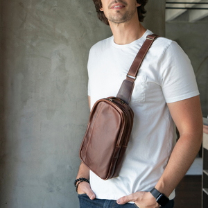 Good Quality Men Genuine Shoulder Chest <b>Bags</b> Cross-Body Anti-Theft Lightweight <b>Soft</b> Fabric Factory Price Chest <b>Bag</b> Pu <b>Leather</b> - Product Image 5