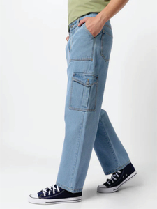 Jean en denim bleu clair coupe slim personnalisé pour homme – Pantalon droit élégant et extensible, respirant pour l'hiver, l'automne et l'été, idéal pour le style urbain - Product Image 6