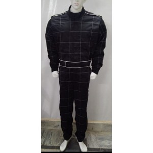 Traje de Carreras Resistente al Fuego para Hombre, Diseño de Cuadrícula Negra, Manga Larga, Secado Rápido, Poliéster, para Motociclismo, Todas las Temporadas - Product Image 1