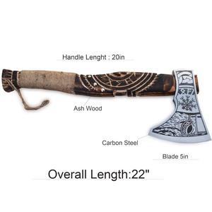 ขวานเหล็กดามัสกัส ด้ามไม้แอช ยี่ห้อ Steel Craft International Tomahawks คุณภาพสูง เกรดอุตสาหกรรม สำหรับตั้งแคมป์และล่าสัตว์ มีจำหน่ายแล้ว - Product Image 3