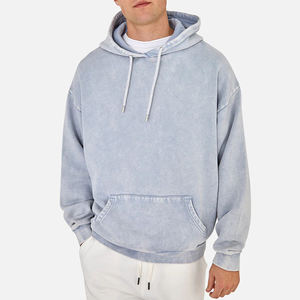 เสื้อฮู้ดผู้ชายสีเบจ ทรงปกติ ผ้าฝ้ายฟลีซถัก 100% แห้งเร็ว มีกระเป๋าหน้า สไตล์วินเทอร์ ล้ำสมัย - Product Image 2
