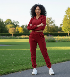 Conjunto Deportivo de Terciopelo para Mujer, Invierno, Color Negro, Cómodo, Peso Medio, con Cordón Ajustable, Antibacterial, Casual, para San Valentín - Product Image 3