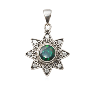 Pendentif en opale d'Éthiopie naturelle, pendentif en opale verte feu, pendentif en argent sterling 925, cadeau pour elle au meilleur prix par le fournisseur - Product Image 1