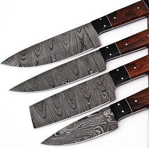 Damascus Design <b>Kitchen</b> Knife Set Multi Functional Chef Knife Collection For Slicing Cutting And Food Preparation - Product Image 6