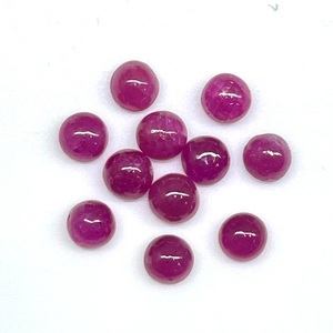 Rubí rojo natural de 3 mm, cabujón redondo, rubíes sueltos sin tratar, a precio de mayoreo, lote a granel para la fabricación de joyas, procedente de la India. - Product Image 3