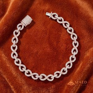 Rose Gold Plated 925 Silver <b>Infinity</b> Link Moissanite <b>Bracelet</b> for Women Men Engagement Anniversary Gift - Product Image 3