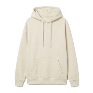 Sweat à capuche surdimensionné de qualité supérieure, blanc crème, impression de logo personnalisée, en molleton de coton, fabrication OEM ODM, vente en gros - Product Image 1