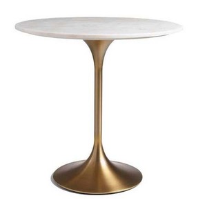 Circle Tulip <b>Table</b> with Wood Thickened Tabletop & Sturdy Metal Pedestal <b>Mid</b> <b>Century</b> Modern Leisure Bistro Tulip <b>Table</b> - Product Image 4