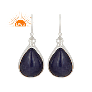 Nouveauté : Boucles d'oreilles pendantes en argent sterling avec pierre précieuse naturelle Tanzanite, fabricant de bijoux indiens - Product Image 4