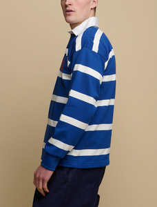 Polo de rugby pour hommes en gros – Coton/Polyester confortable, logo personnalisé, fabrication OEM, style vintage, coupe ample sportive, imprimé rayé - Product Image 6