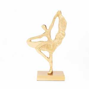 High quality Gold Plated Ballerina Figurine Sculpture Contemporary Artistic Tabletop Ornament Living Room Decor - Product Image 1