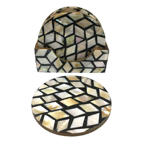 Elegant Mother Of Pearl <b>Coaster</b> 300mm Diameter Non Slip Mats Coffee And Tea Cups Mother of Pearl Tea <b>Coaster</b> <b>Set</b> - Product Image 6