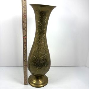 Modern Handmade Brass Flower <b>Vase</b> with Flower Motif Eco-Friendly Wide Mouth for Living Room Table Entryway Hall Decor - Product Image 5