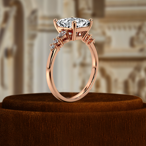Bague de fiançailles en diamant de laboratoire de 1,5 carat, taille princesse, certifiée IGI, or jaune 14 carats, minimaliste, cadeau de mariage, bague de promesse pour femme - Product Image 6