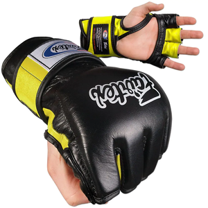 ถุงมือ MMA Fairtex รุ่นใหม่ คุณภาพดีที่สุด ดีไซน์ล่าสุด อุปกรณ์ต่อสู้สำหรับการต่อสู้แบบ Grappling หนัง PU แบบครึ่งนิ้ว ปิดด้วยแถบตีนตุ๊กแก - Product Image 6