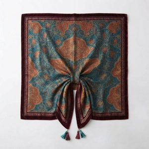 Chal de Cachemira para Mujer, Grande, de Color Sólido, Cómodo, para Otoño e Invierno, Tejido Irregular, con Hebilla, Estilo Tradicional - Product Image 5