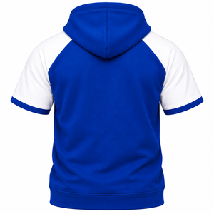 Phi Beta Sigma Royal Blue <b>White</b> Men Short Sleeve Pullover <b>Hoodie</b> with Greek Letter Embroidery Raglan Design Fraternity - Product Image 4