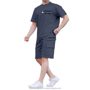 Ensemble décontracté d'été 2026 pour hommes : T-shirt multi-poches à manches courtes et short de travail – Vente en gros - Product Image 3