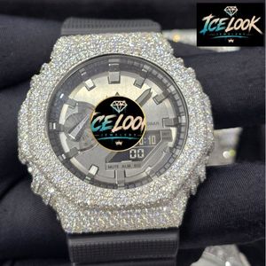 ICELOOK หรูหราไรน์สโตนนาฬิกาสแตนเลส 42 มม. แบบอะนาล็อกควอตซ์ผู้ชายสายยางหน้าปัดคริสตัลแซฟไฟร์เด็ก - Product Image 3