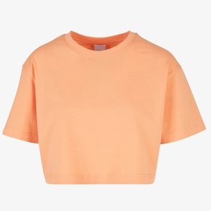 T-shirt court pour femme, vert uni, 100% coton, col rond, manches courtes, coupe ample, décontracté, printemps-été, tissu jersey - Product Image 5