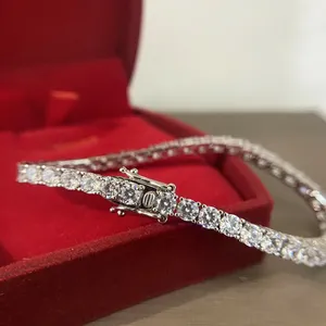 Pulsera de Compromiso de Moissanita Brillante Redonda de 7.5 Pulgadas Chapada en Oro Blanco de 14K - Product Image 1