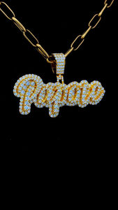 Pendentif personnalisé en diamant Hip Hop avec lettre cursive Papote, design tendance, personnalisé, en argent sterling, glacé, nom VVS D Moissanite IGI - Product Image 5