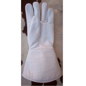 Guantes de Piel de Vaca Genuina de Primera Calidad, Transpirables, con Pantalla Táctil, Hasta el Codo, Color Blanco, Logotipo Personalizado - Product Image 3
