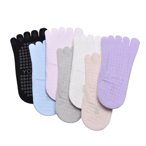 Ladies Five Fingers Lace Bottom Non-Slip <b>Thick</b> <b>Ankle</b> Dance Gym Yoga <b>Socks</b> with Header Card for Pilates - Product Image 4