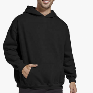 Sweat-shirts à capuche oversize pour hommes 100% coton, épaules tombantes, hiver, 380 grammes, tissu polaire lourd, poche OEM - Product Image 1