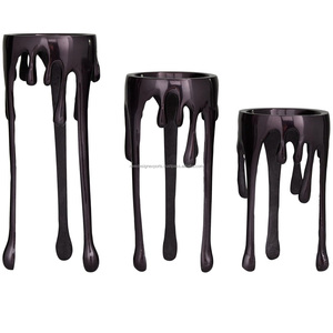 Pedestal de Cromo Oscuro con Efecto Goteo para Decoración de Salón de Vanguardia - Venta al por Mayor - Product Image 6