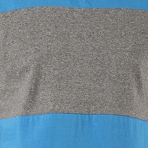 T-shirt décontracté pour homme, bleu gris, à blocs de couleur, manches courtes, col rond, coupe classique, tissu tricoté, design uni, entièrement personnalisable - Product Image 4