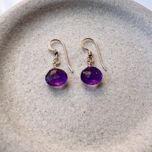 Amethyst Sterling Silver Drop <b>Earrings</b> Trendy Design Third Party Certified February Birthstone Jewelry Gift for Women - Product Image 3