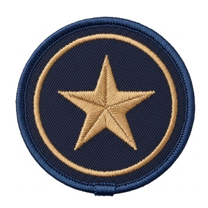 Insignia de Blazer Bordada Azul Marino con Estrella Dorada y Círculo, Parche de Regalia Masónica Personalizada, Accesorios de Uniforme para Logia - Product Image 1