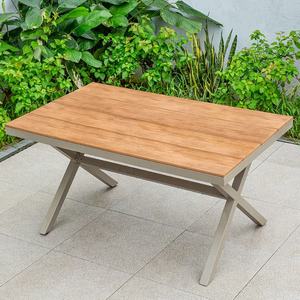 Modern Outdoor <b>Garden</b> Furniture Dining <b>Table</b> (Plastic/Wooden Patio <b>Table</b> and Chairs) - Product Image 1